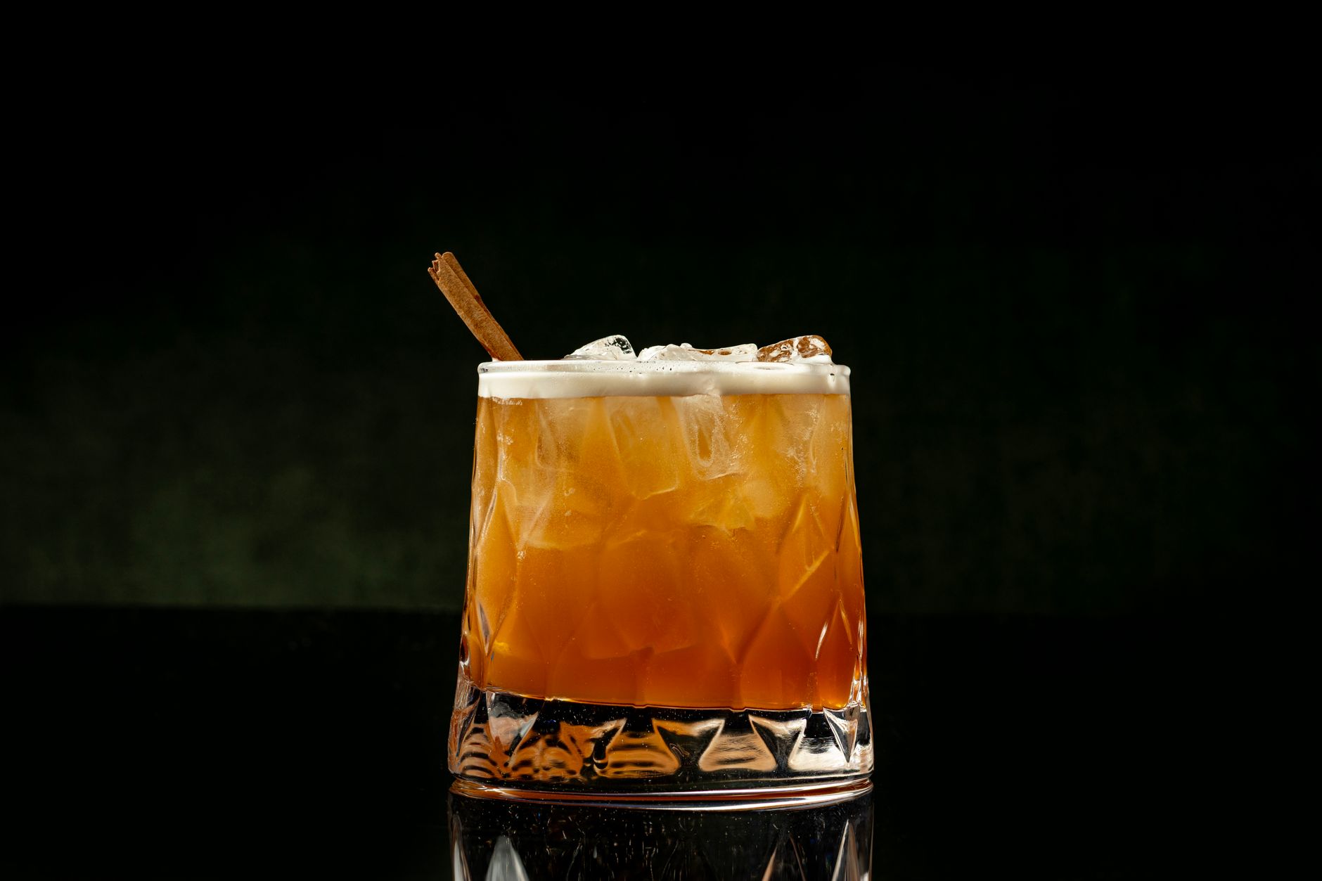 A cocktail in low light